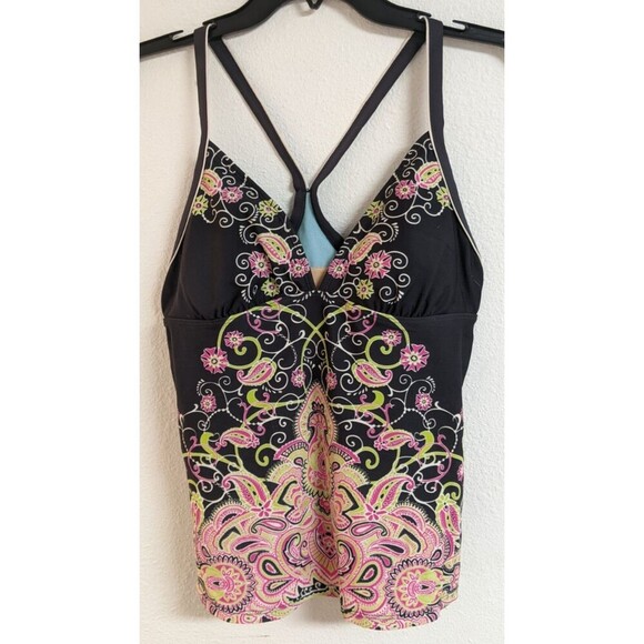 Athleta Other - Women's ATHLETA Racerback Padded Shelfbra Floral Print Swim Top M Cruise, Vacay